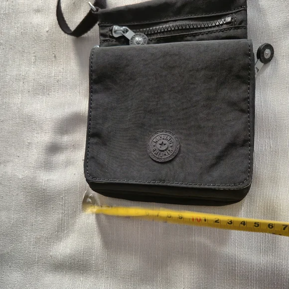 Kipling Eldorado Crossbody Bag Black Small Zip Snap Flap Front Adjustable Travel - Picture 12 of 12